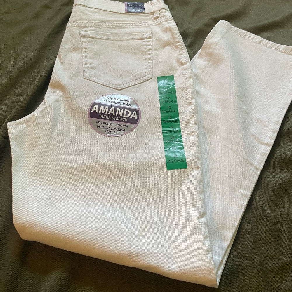 Gloria Vanderbilt Women White Relaxed Jeans New perfec condition Stretch